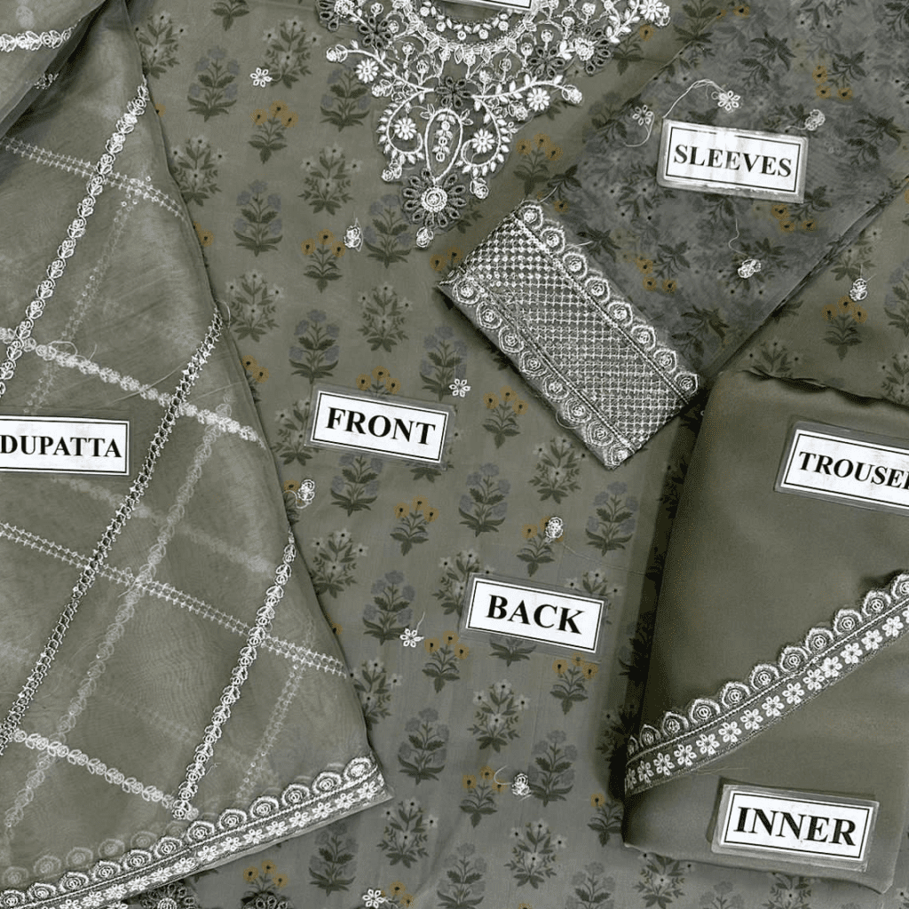 ORGANZA Suit With SATIN SILK Trouser with inner