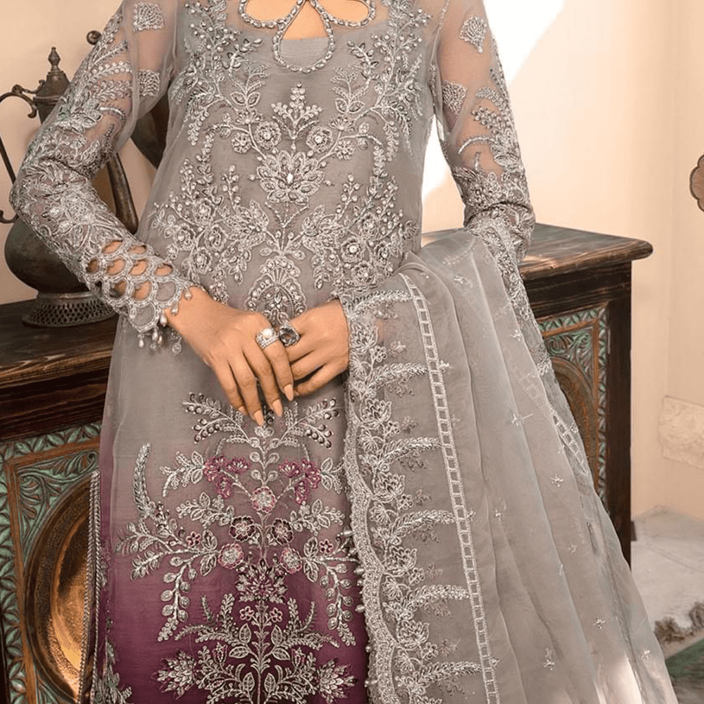 Heavy Embroidered Organza Eid Dress