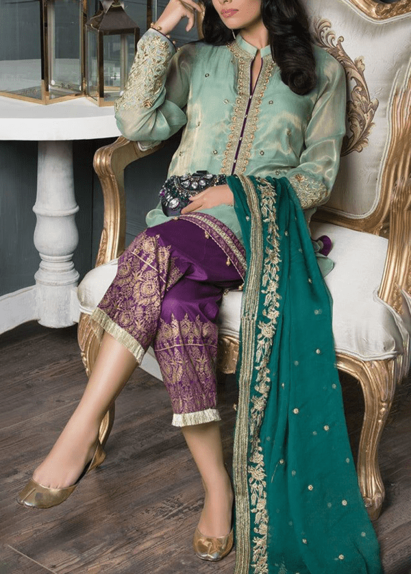 Embroidered MESURI Shirt & Chiffon Dupatta