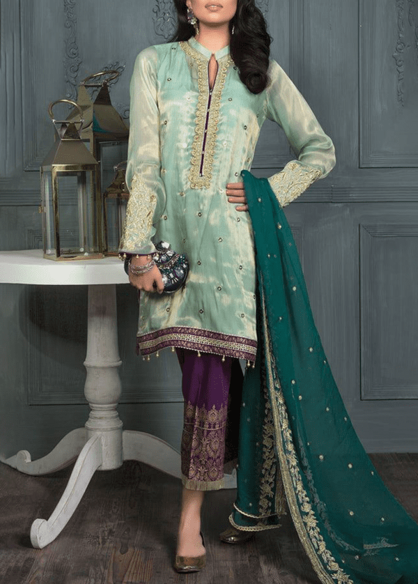 Embroidered MESURI Shirt & Chiffon Dupatta