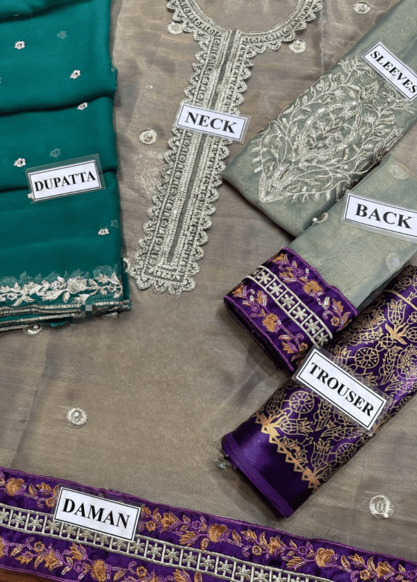 Embroidered MESURI Shirt & Chiffon Dupatta