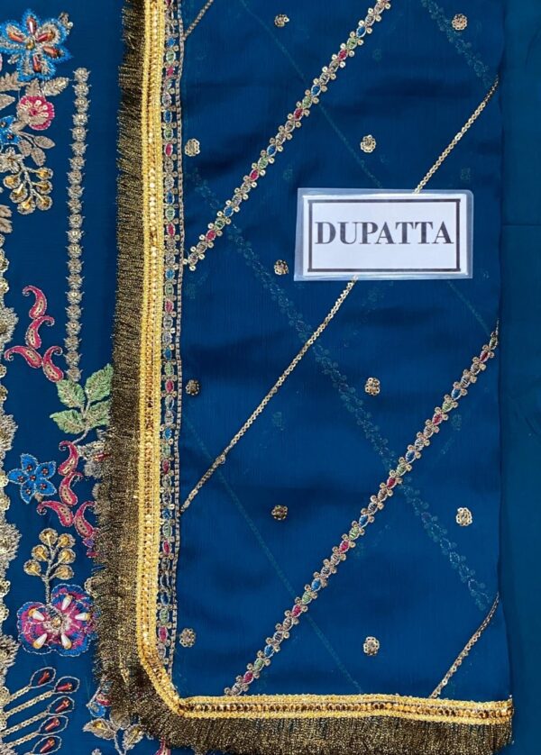 Embroidered chiffon dupatta overview