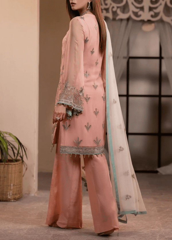 Organza Embroidered Chiffon & Malai Trouser