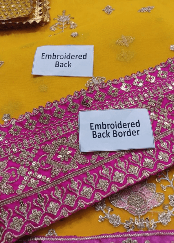 Embroidered Organza Gharara - Wedding Dresses