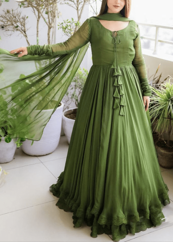 STITCHED Long chiffon Maxi