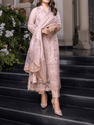 Unstitched Fully Embroidered chiffon dress | Eid Collection
