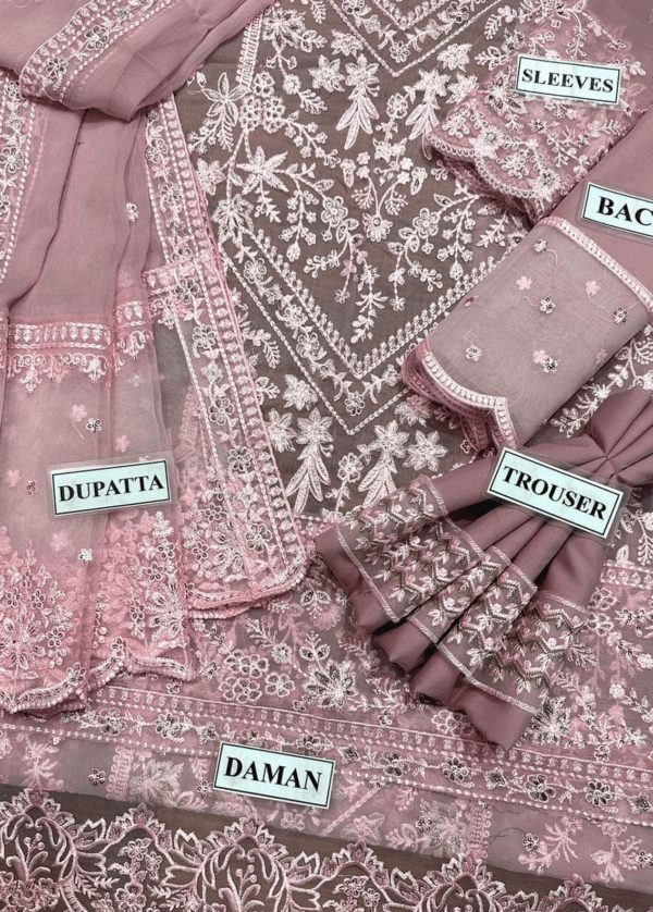 Unstitched Fully Embroidered chiffon dress | Eid Collection