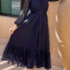 Readymade 2 piece Chiffon Maxi & Tights- Pret Collection