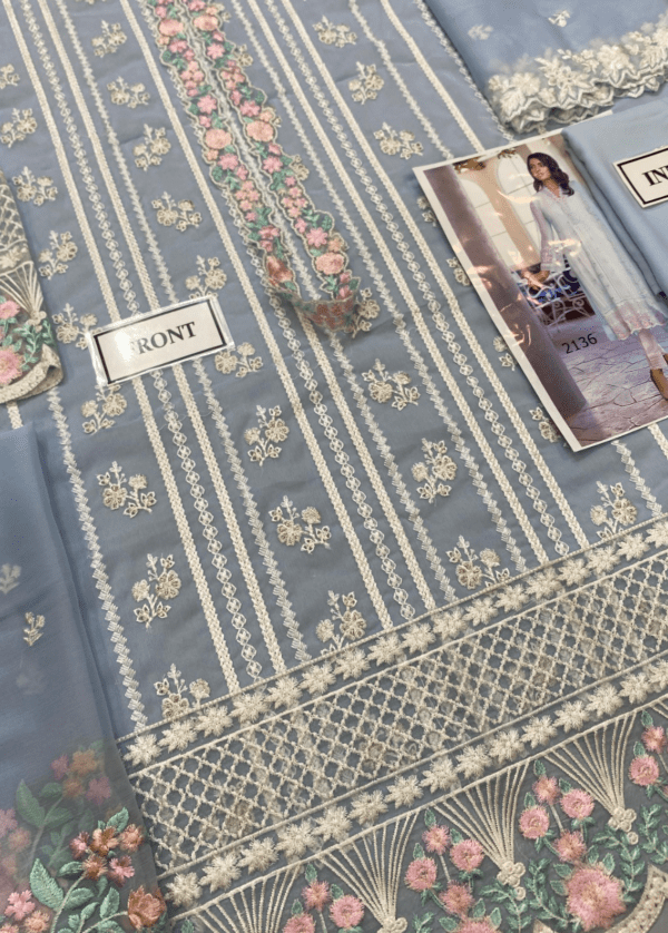 Embroidered Chiffon & Malai Trouser Party Wear