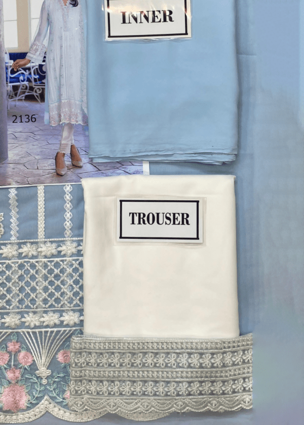 Embroidered Chiffon & Malai Trouser Party Wear