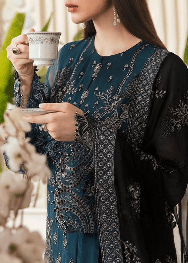 unstitched Heavy Embroidered chiffon dress - Eid collection