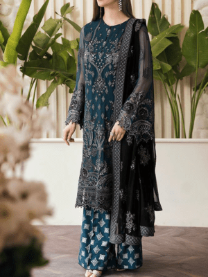 unstitched Heavy Embroidered chiffon dress - Eid collection