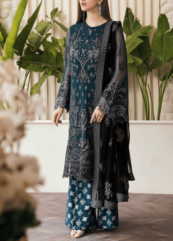 unstitched Heavy Embroidered chiffon dress - Eid collection