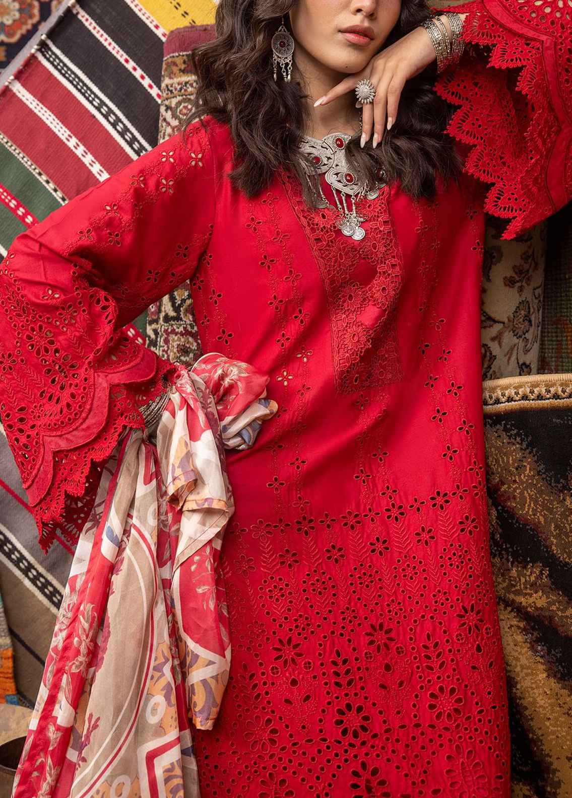Luxury schiffli embroidered lawn dress | Eid Collection