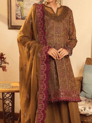 Heavy Embroidered Organza dress with Adda & Sequence Work