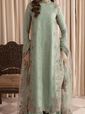 Embroidered Chiffon Party Wear Dress