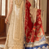 Embroidered organza bridal dress with silk dupatta