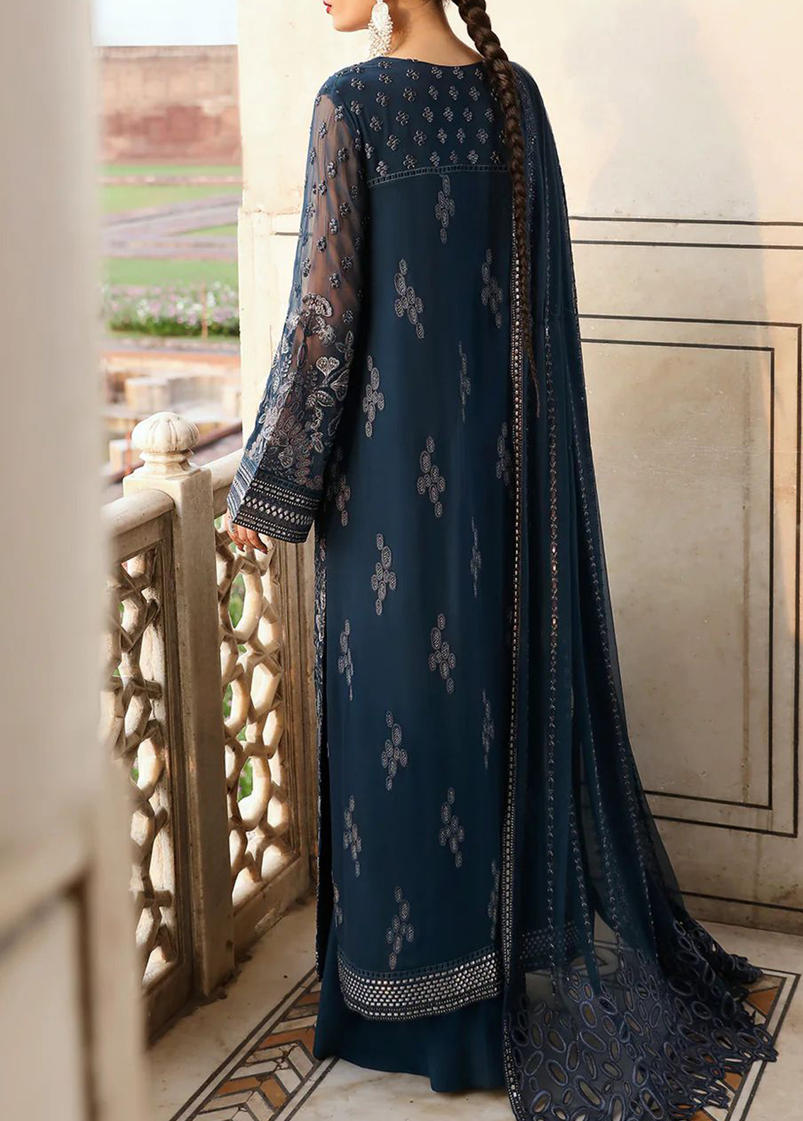 shop Unstitched Embroidered Chiffon Dress