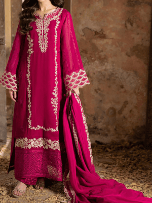 Embroidered Chiffon Dress-2025 Collection